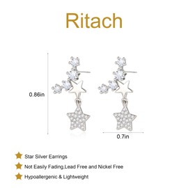 Sterling Silver Stud Earrings for Women Trendy Hypoallergenic Cubic Zirconia Stud Earrings for multiple piercing (STYD)