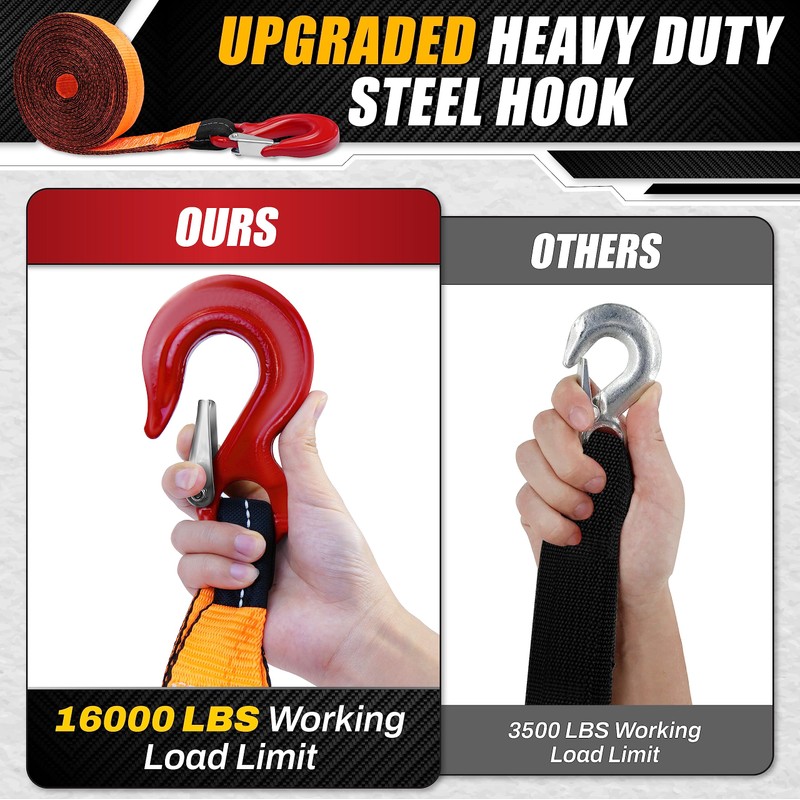[PREMIUM] Boat Trailer Winch Strap With Supper Steel Hook, 15000