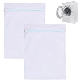 Huotflame Waschmaschine Wäschesack 2 Stück - XXL Wäschenetz Feinmaschig für Vorhänge & Mäntel, Reißfestes 80x60cm Wäschebeutel Set - Schützende Wäschesäcke für Waschmaschine Reise & Haushalt