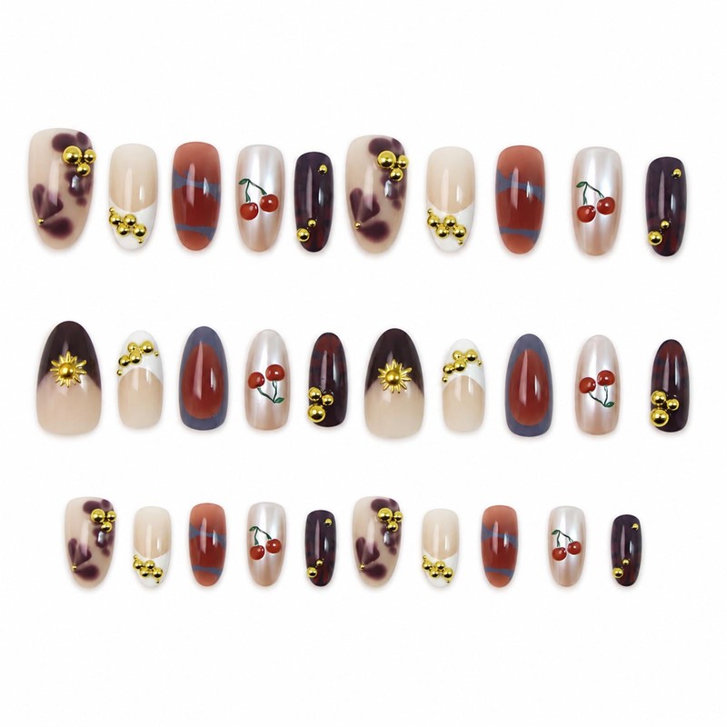 Short Press-On Nails Square Fake Nails Jelly Acrylic Fake Nail