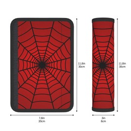 YANGDADA Stylish Red Spider Web Seat Belt Covers Soft Comfortable Shoulder Strap Pads for Adults Universal Car Accessories - Pack of 2