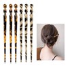 6 Pack Acetate Hair Sticks Leopard Printed Hair Chopsticks Tortoise