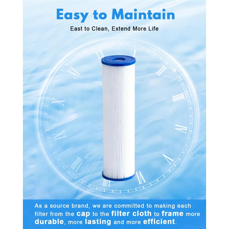 DAYEAR Ice Bath Water Filter 10" x 2.5" (6 Pack)