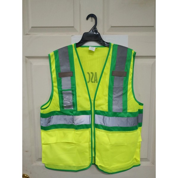 Unbranded High Vis Reflective ANSI Class 2 Safety Vest, W/Pockets,