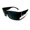 Locs Mens Flat Top Gangster Sunglasses Black Silver Frame 91026