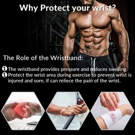 GLEEMEN Wrist Bandages, Pack of 2, Breathable Wrist Wrap, Wrist Support Bandage with Elastic Velcro Fastening, Wrist Bandage Fitness for Sports, Gymnastics, Strength Training