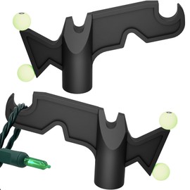 Christmas Light Hanger Tool Attachment, Utility Hook Screw On Pole Attachment (Pole NOT Included, Fits on 3/4 inch Acme Thread) Multi-Purpose Light Installation, String Lights, Birdfeeders (2 Pack)