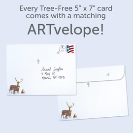 Tree-Free Greetings - Christmas Greeting Card - Artful Designs - 1 Card + Matching Envelope - Made in USA - 100% Recycled Paper - 5"x7" - Oh Holy Night (GO65767)