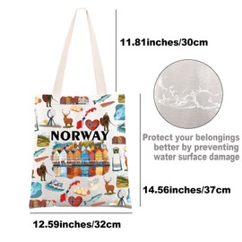 JNIAP Norway Tote Bag Norway Trip Gift Norway Vacation Gifts Norway Shoulder Bag Norwegian Gift Norway Travel Bag, Norway Tb, Large