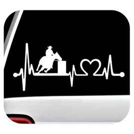 K1087 Barrel Racing Horse Heartbeat Lifeline Decal Sticker