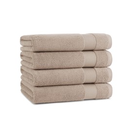 Arkwright Bath Towels Set of 4 - Super Soft 100% Cotton, 600 GSM Quick Dry & Absorbent, Luxury Bathroom Essentials for Hotels, Spa, Hosts, and Vacation Rentals, Latte Beige