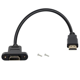 Toptekits Hdmi M to F Extenion Cable Hdmi V1.4 Type a Male to Female Converter Adapter Support 3D 2k X 4k 1080p with Ear Screw Fixing Position Hole,30cm