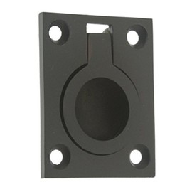 idh by St. Simons 25220-019 Professional Grade Quality Solid Brass Flush Ring Pull, Matte Black, 1-3/4 in X 1-1/2 in