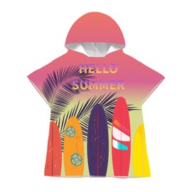 LOMTRATS Quick-Drying Surf Poncho, Swaddle, Bathrobe, Sports Towels for Swimmers, Hoodie for Children, Swimming, Beach, Surfing, Diving, Bathing (Kid-S)