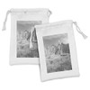Lunarable Clay Fabric Pouch Set of 2, Monochromatic Geology Image