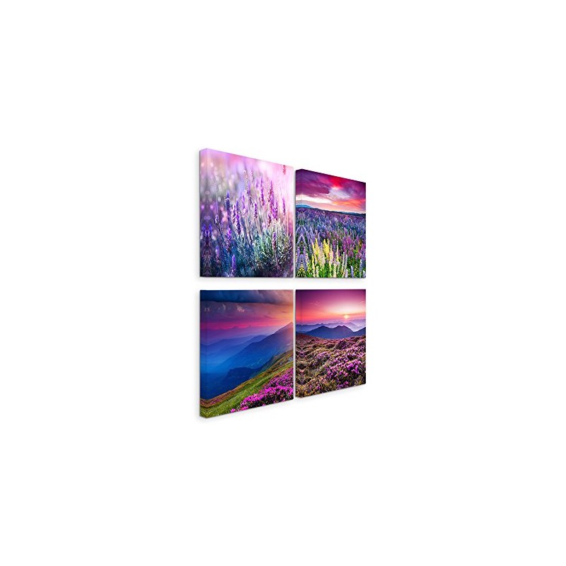 4 Picture Set Each 40 x 40 cm lavender –