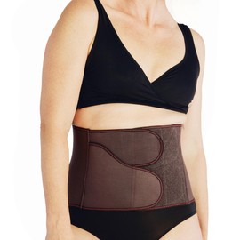 Belly Bandit BFF Postpartum Belly Wrap - Adjustable Abdominal Wrap for Post Pregnancy Recovery - Corset-Inspired Design for Waist, Core, & Back Support for C-Section or Natural Birth - Medium, Brown