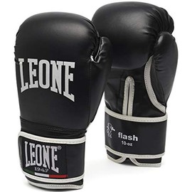 Leone 1947 (Leone 1947) GN083 Boxing Martial Arts Practice Gloves, Unisex, Flash, Flex Synthetic Leather, 8 oz, Black
