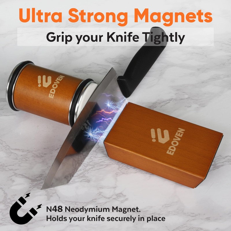 Rolling Knife Sharpener Kit - Beech Wood Magnetic Rolling Sharpener