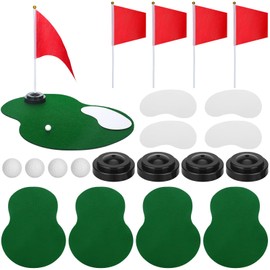 Tinideya 4 Set Golf Centerpieces Table Decorations Golf Party Supplies Including Golf Ball Sand Trap Red Flag Plastic Flag Stand for Golf Sport Themed Birthday Party Decor