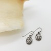 Mini Scarab Earrings - Antique Silver Finish