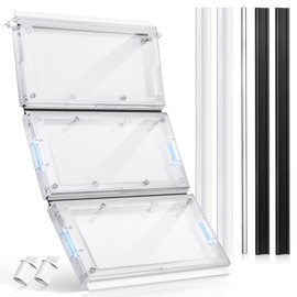 3-Panel Airseal Dog Door Replacement Flap with 304 Stainless Steel Rod & 4 Rubber Strips, Compatible with Ideal Pet Product 10.25"x15.75" Extra Large Pet Door