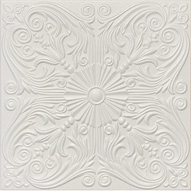 Euro-Deco Victorian R39 Styrofoam, Glue Up, 20x20, Home Decor, Ceiling Tiles, Pack/Lot (8), White
