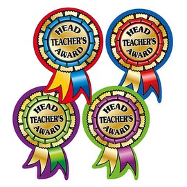 200 Metallic Shiny Headteacher's Award Rosette Shaped Motivational Childrens Pupils School Praise Teachers Reward Stickers 54x37mm Primary Teaching Services