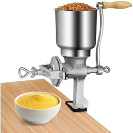 GOTOTOP Hand Crank Grain Mill Grain Grinder Machine Corn Nut Flour Mill Kitchen Tool Equipment for Wheat Nuts Food Seeds with Table Clamp 12.6 x 16.9inch