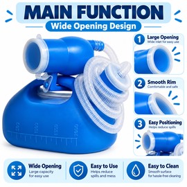 2000ml Portable Urinal Bottle with Lid, Large Capacity Travel Pee Bottle for Camping, Road Trips, Bedside Use & Outdoor Emergencies