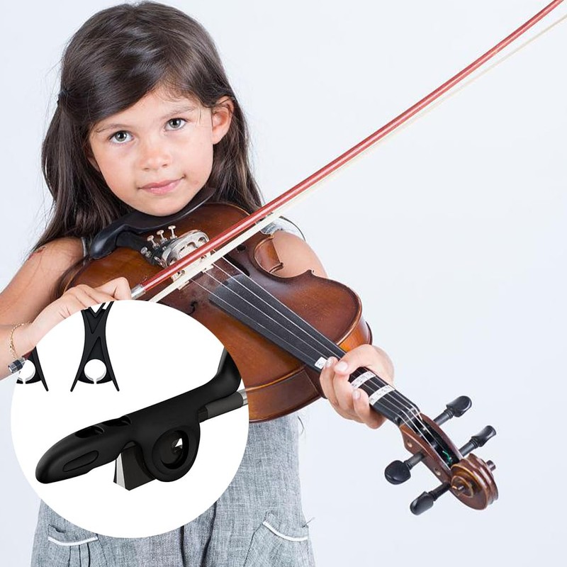 1PCS Black Violin Bow Grip Aid Helper Correcting,With Bow Stopper