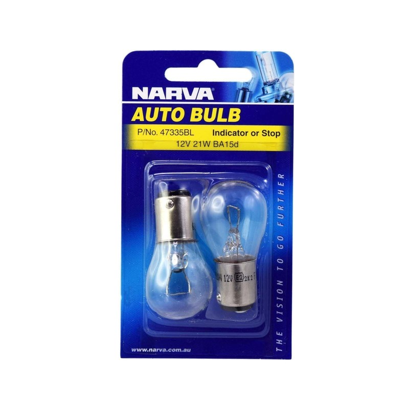 Narva 47335BL 12V 21W Incandescent Globe 2-Pieces Blister Pack
