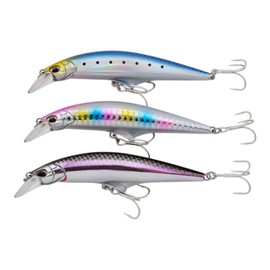 momolures - Tide Control Minnow 95 120 lip in belly system for Bass, Seabass, Salmon lure fishing. (95mm 3pcs Assort #01)