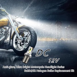 Asasytal S2 Ba20d LED Motorcycle Headlight Bulb, 2500 LM 6500K Xenon White, DC12V/24V 20W High/Low Beam +350% Super Brighter for Motorcycle Motorbike Scooter, 2 Pcs