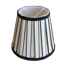 5"x8"x7" Metropolitan Softback Empire Edison Clip On Lampshade, Eggshell with Black Highlight Trim