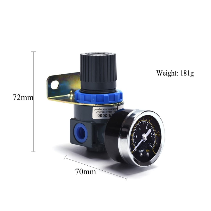 ZHONG AN Air Pressure Regulator-Air Control Vlave with Gauge with