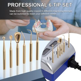 Dental Electric Wax Carver with Wax Carving Pen Knife for Dental Lab Equipment Jewelry Wax Work, Dual-Pen Dentist Waxing Carving Pencils Handheld with 6 Wax Tips