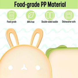 Cute Cutting Boards for Kitchen,2-Piece Rabbit and Dinosaur Shapes Chopping Board Set with Hook Hole,BPA Free Plastic Cutting Board Set,Non Slip Boards for Meat and Vegetables