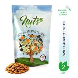NUTS U.S. - Sweet Raw Apricot Kernels (Seeds) | Unpasteurized and Non-GMO | No Sulphure | Packed In Resealable Bags!!! (2 LB)