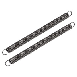 sourcing map Pack of 2 Tension Spring Tension Springs, 10mm OD, 1.2mm Wire Gauge, 255mm Extended Length, 150mm Free Length, Spring Steel, 3kg Load Capacity, Grey