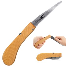 KAKURI Japanese Flush Cut Saw Folding 4" for Woodworking, Japanese Pull Saw Razor Sharp Flexible Japanese Steel Blade, Precision Trim Saw for Dowels, Pegs, Foldable Wood Handle, Made in JAPAN
