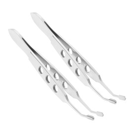 VICASKY 2pcs Long Eyebrow Precision Tweezers Stainless Steel Eyelid Massage Forceps for Eye Health Care