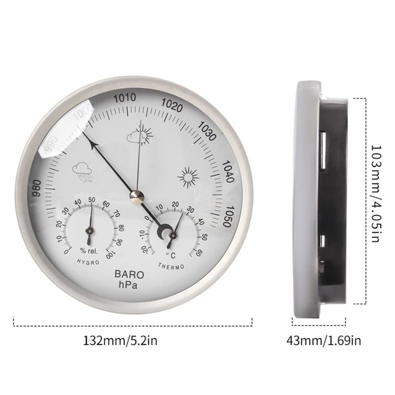 Artispro Barometer, Hygrometer, Thermometer, Analog, Stylish, Temperature Humidity Meter, Room