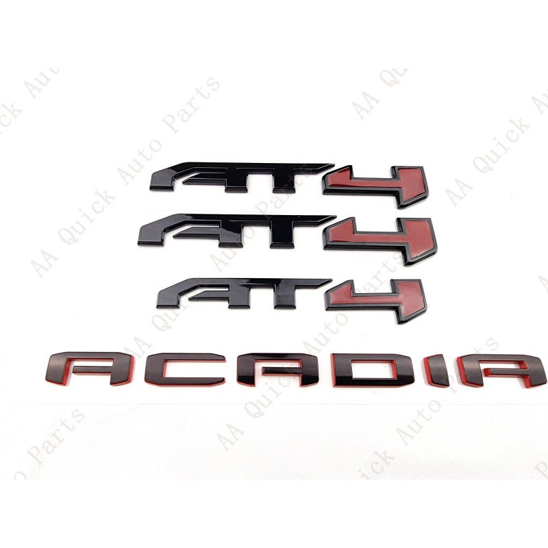 GMC 4PC Gloss Black Red Door Rear Tailgate AT4 Acadia