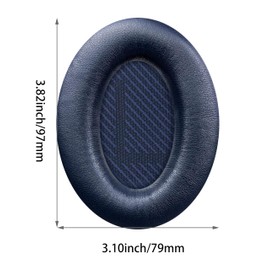 Replacement Ear Pads Compatible with Bose QuietComfort 35 (QC35)/QuietComfort 35 II (QC35 ii) Earphones, Akkiv Replacement Ear Pads Made of Protein Leather and Memory Sponge (Bright Blue)