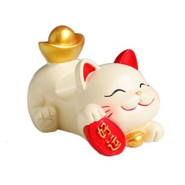 Pokinge 1Pcs Lucky Cat Phone Holder Stand Maneki Neko Mobile Phone Stand Cartoon Cat Phone Rack Creative Desktop Ornament Resin Craft Gift Home Decor