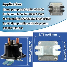12V Dump Trailer Solenoid 12 Volt 4 Terminal 100 AMP Unit Kti Hydraulics Duty Solenoid Relay Monarch Bucher Replacement SAZ4201GJ 7522 SAZ-4201ER 070009 190107 Dump Trailer Parts 391-2-C 391-2
