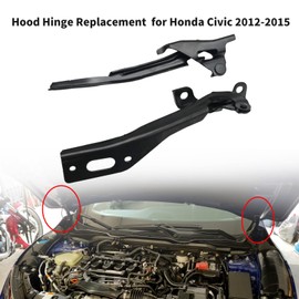 UOIENRT 2Pcs HO1236127 Front Left Right Hood Hinge Driver Passenger Side Bonnet Hinge LH RH Replacement for Honda Civic 2012 2013 2014 2015 Replace HO1236128