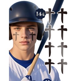 144Pairs Eye Black Stickers, Sports Face Eyeblack Sticker for Baseball Football Softball Themed Party Birthday Party Supplies