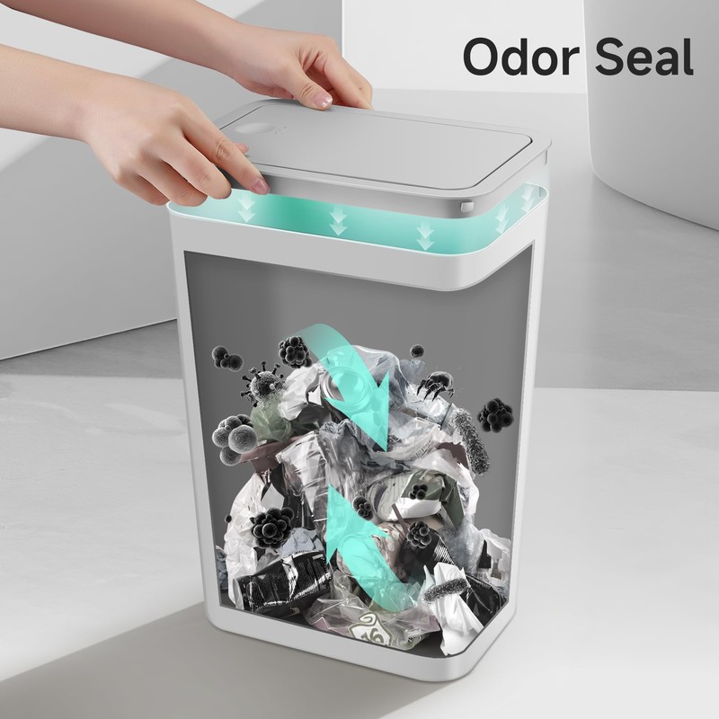 TIPGO Bathroom Trash Can with Lid, 4 Gallon / 15